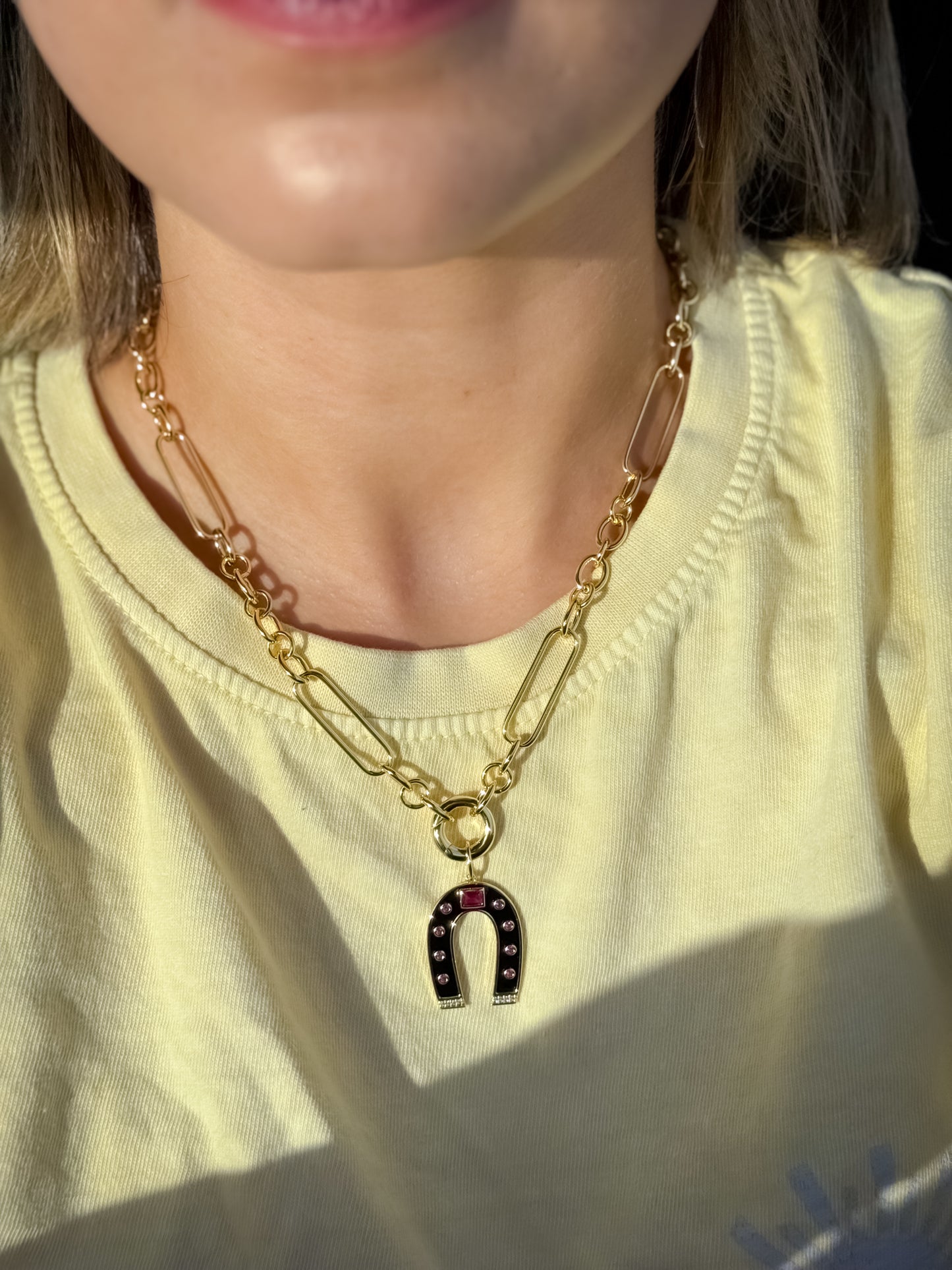 Black Horseshoe Charm