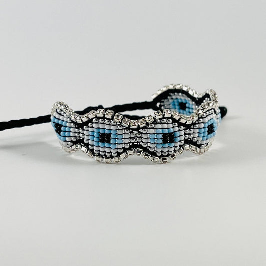 Rhinestones silver evil eye