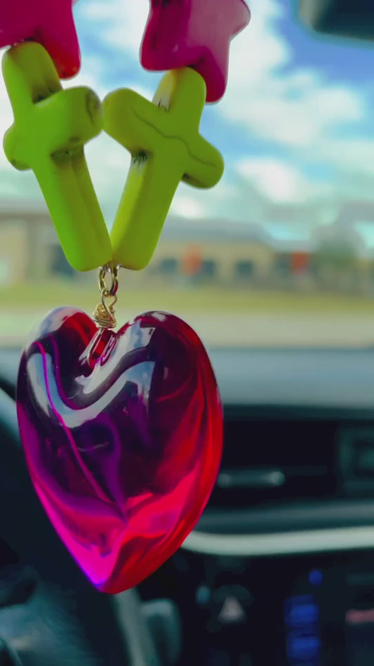 God, peace and love Car Charm